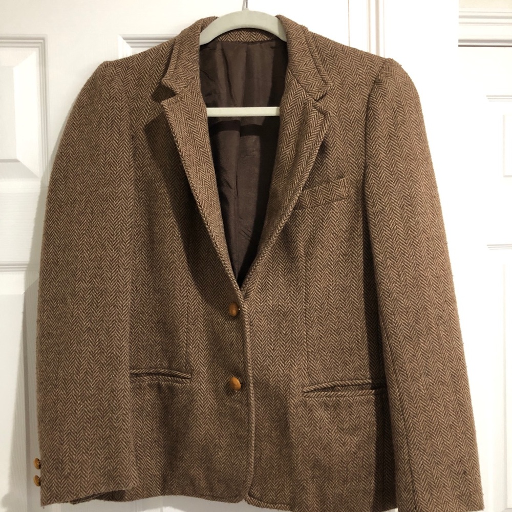 Vintage brown herringbone women’s blazer